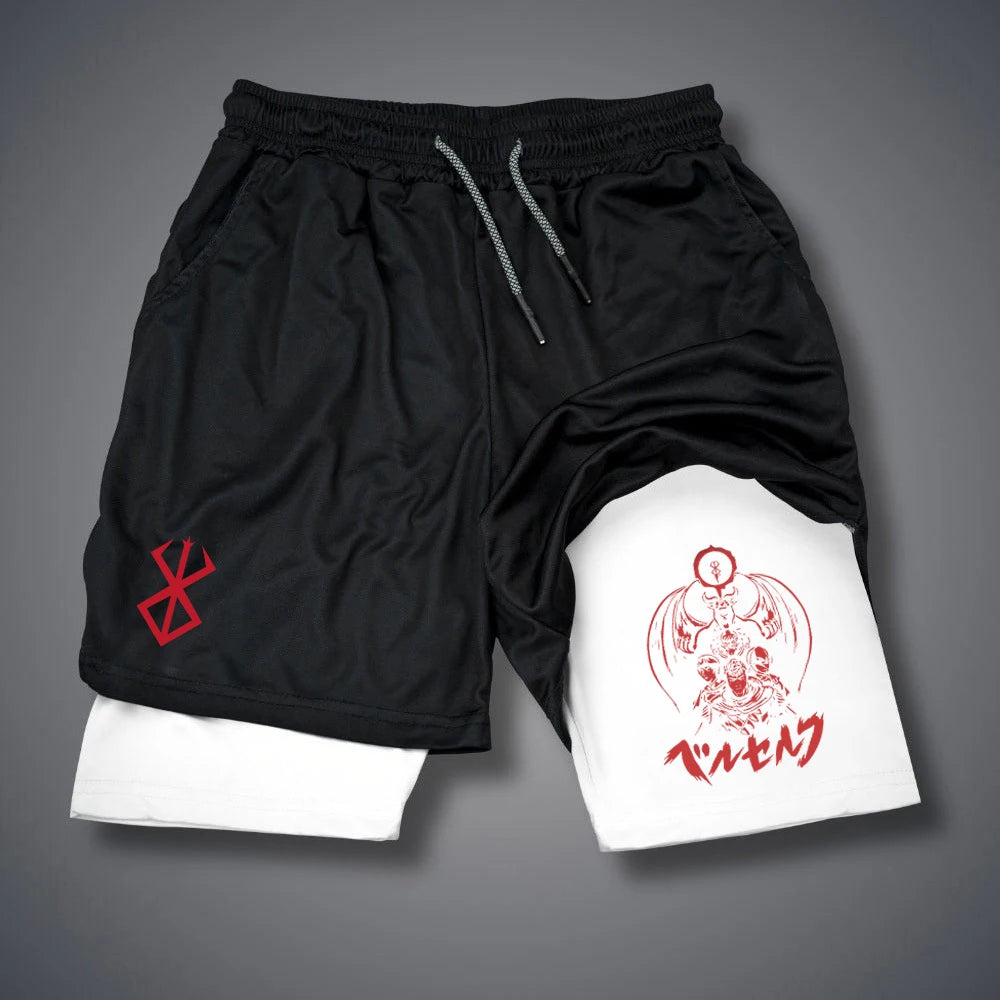 2 in 1 Compression gym shorts