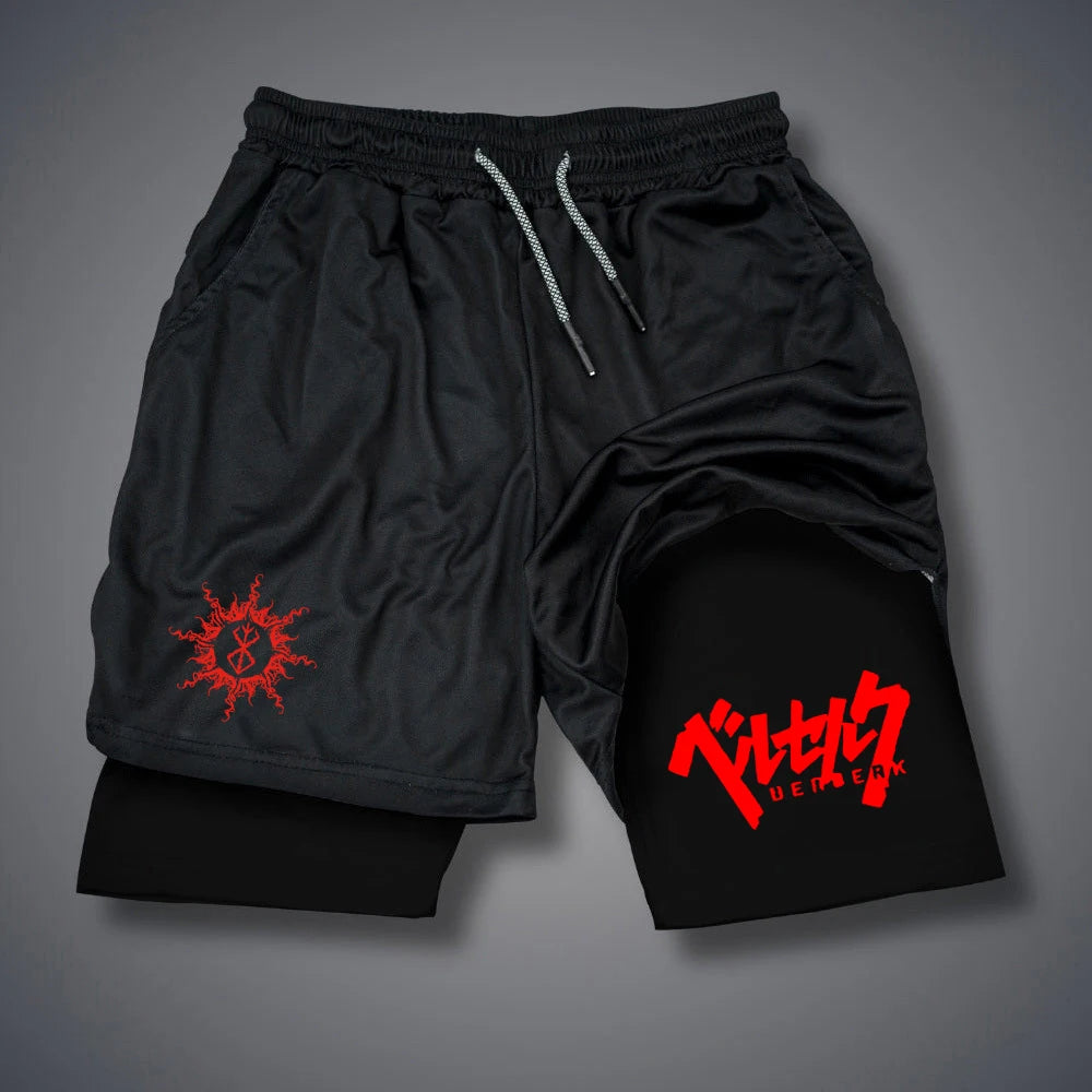 2 in 1 Compression gym shorts
