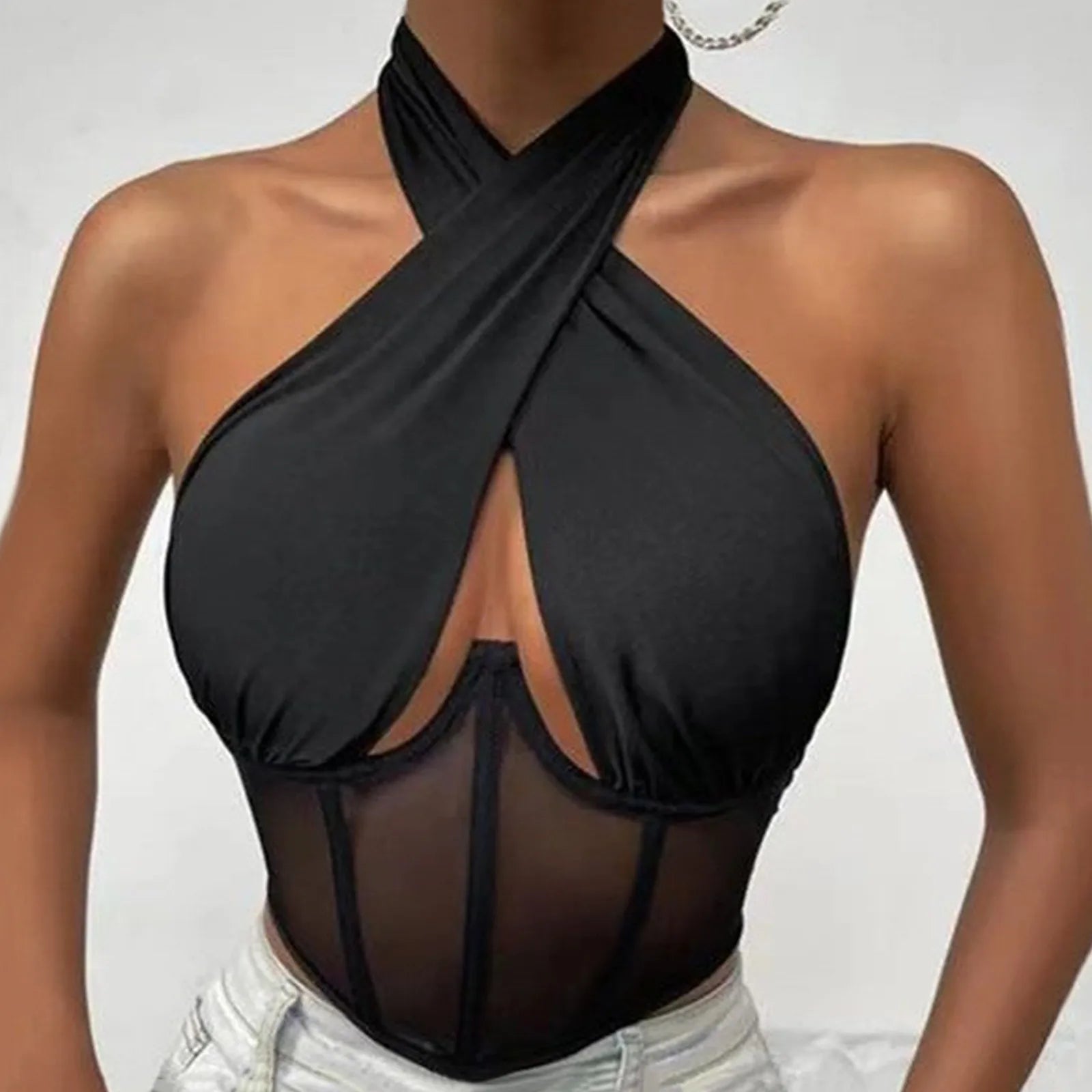Sleeveless Fishbone Corset Vest