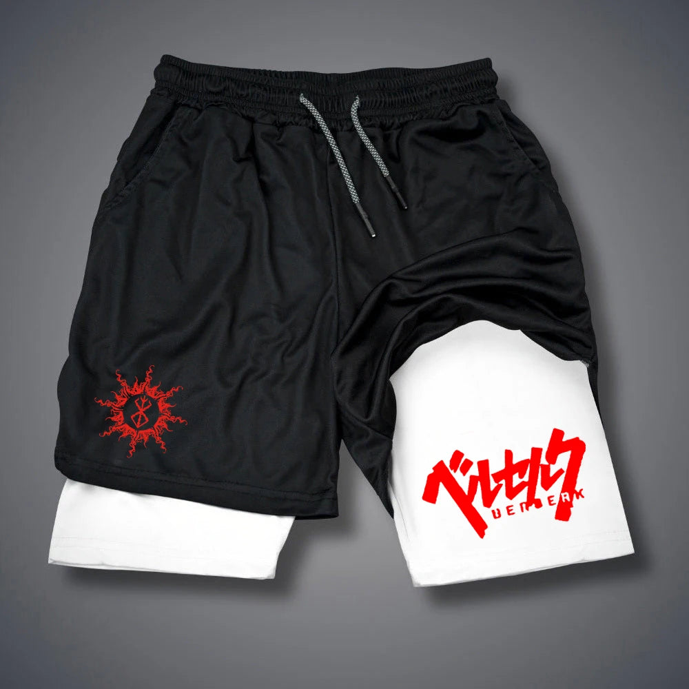 2 in 1 Compression gym shorts
