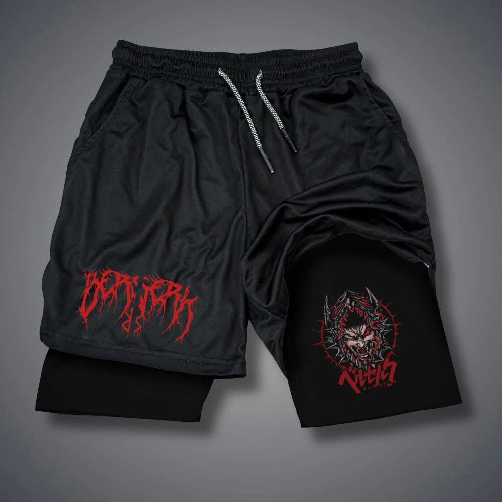 2 in 1 Compression gym shorts