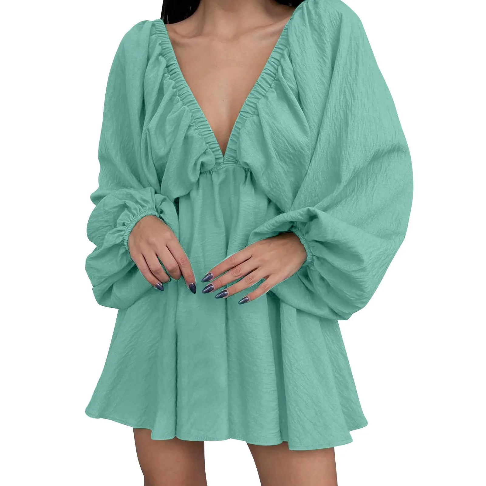 Deep V Neck Dress