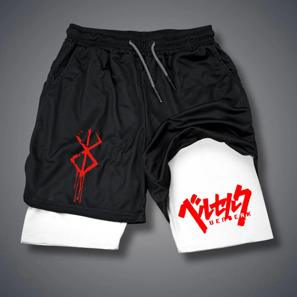 2 in 1 Compression gym shorts